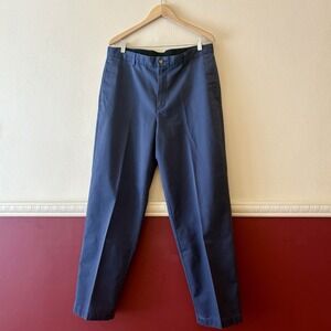 L.L. Bean Pants Men's Wrinkle-Free Chinos Natural Fit Plain Front Navy 36x32